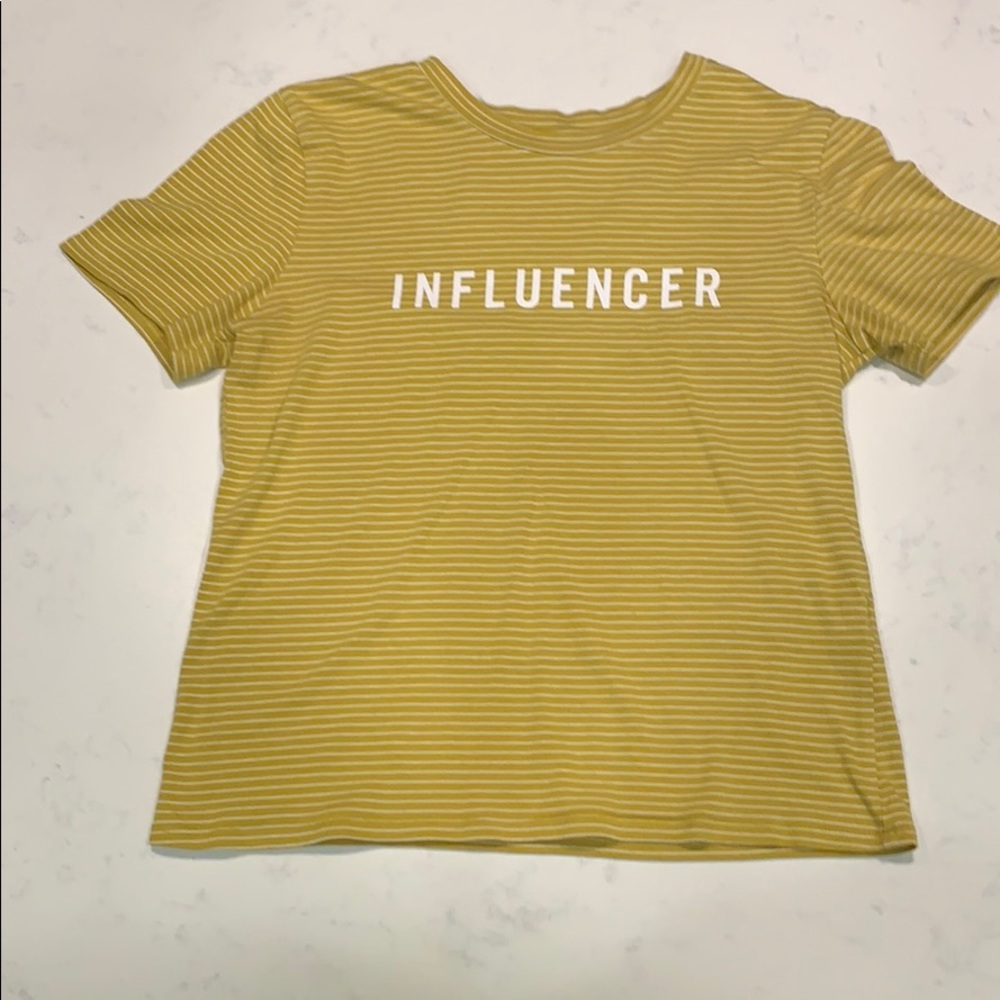 Mustard Yellow Striped short sleeved tee